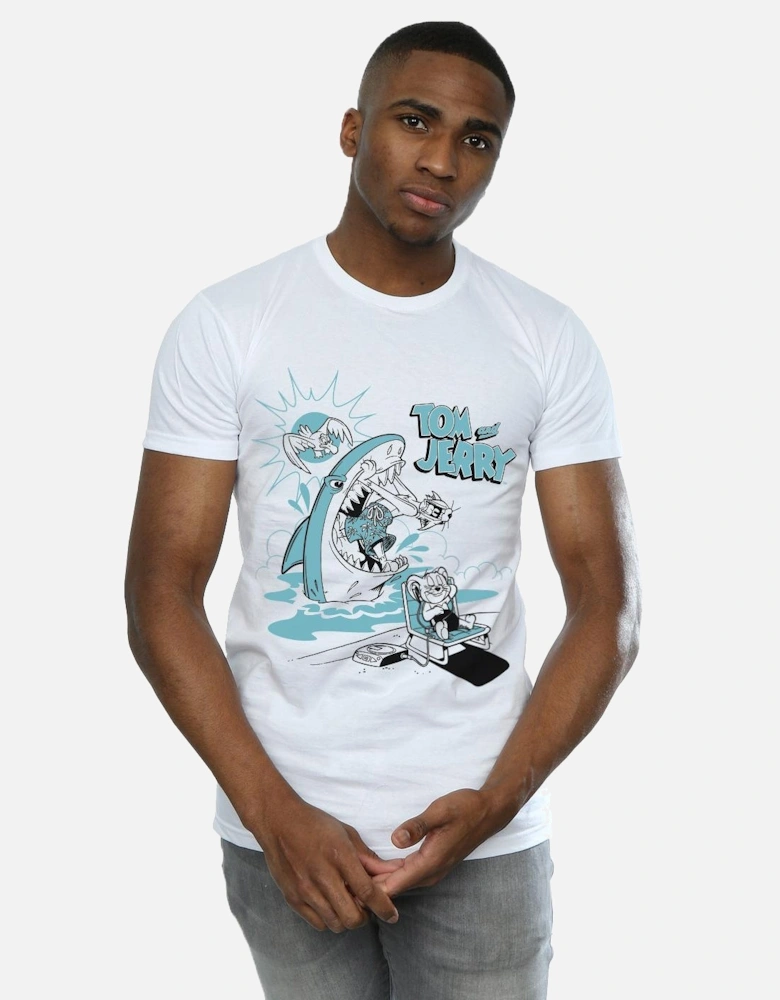 Tom And Jerry Mens Summer Shark T-Shirt