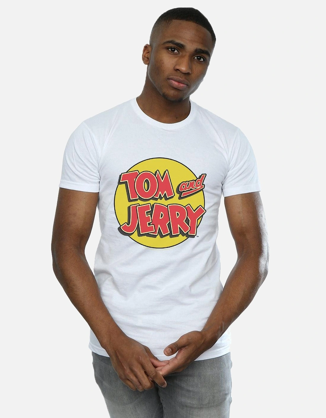 Tom And Jerry Mens Circle Logo T-Shirt