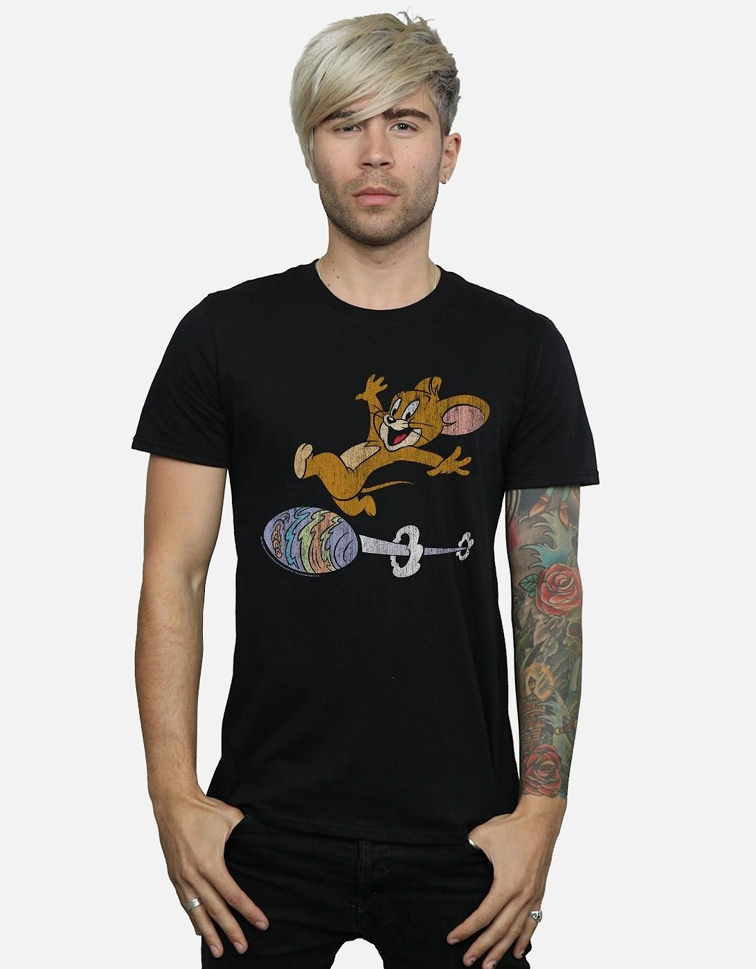 Tom And Jerry Mens Egg Run T-Shirt