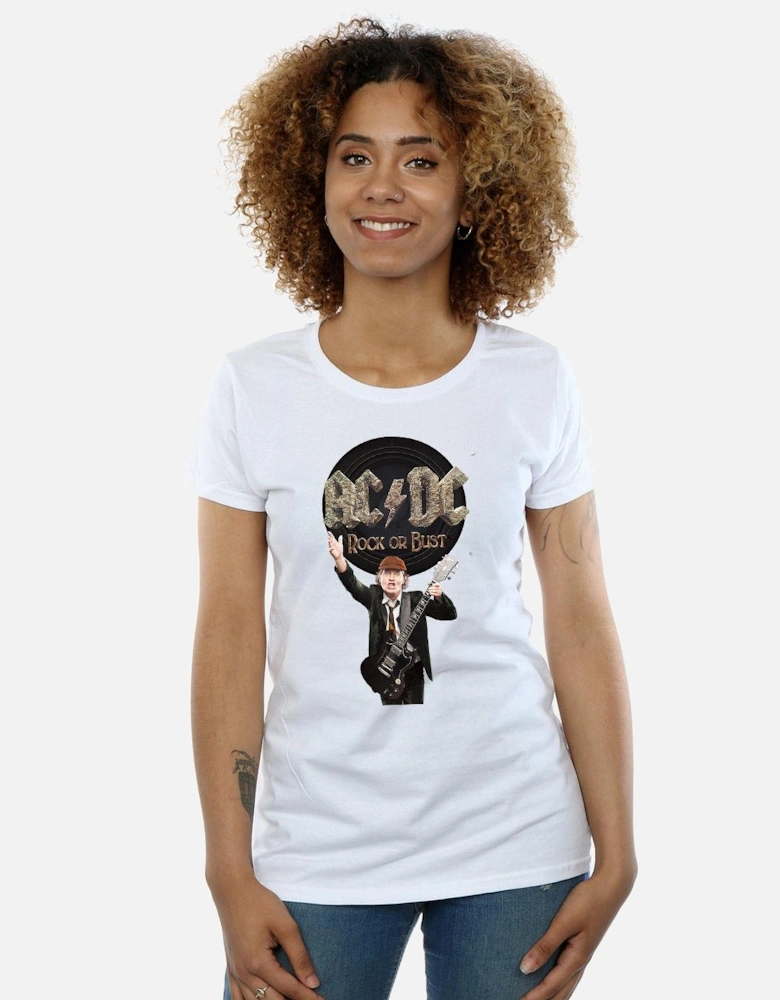 Womens/Ladies Rock Or Bust Angus Young Cotton T-Shirt