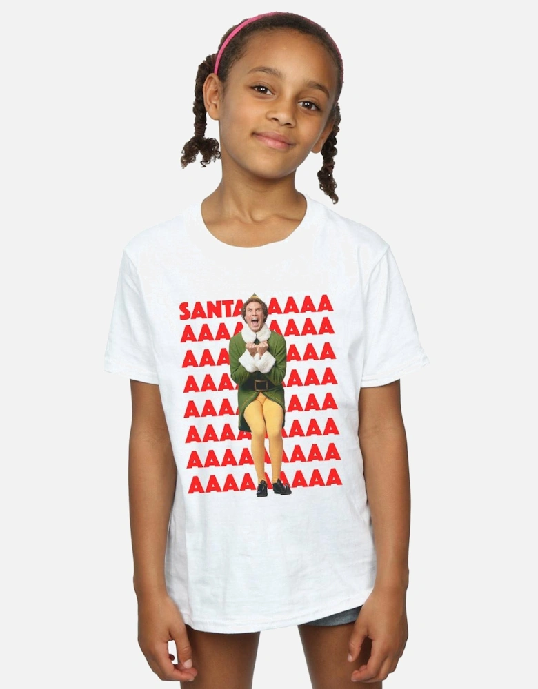 Girls Buddy Santa Scream Cotton T-Shirt