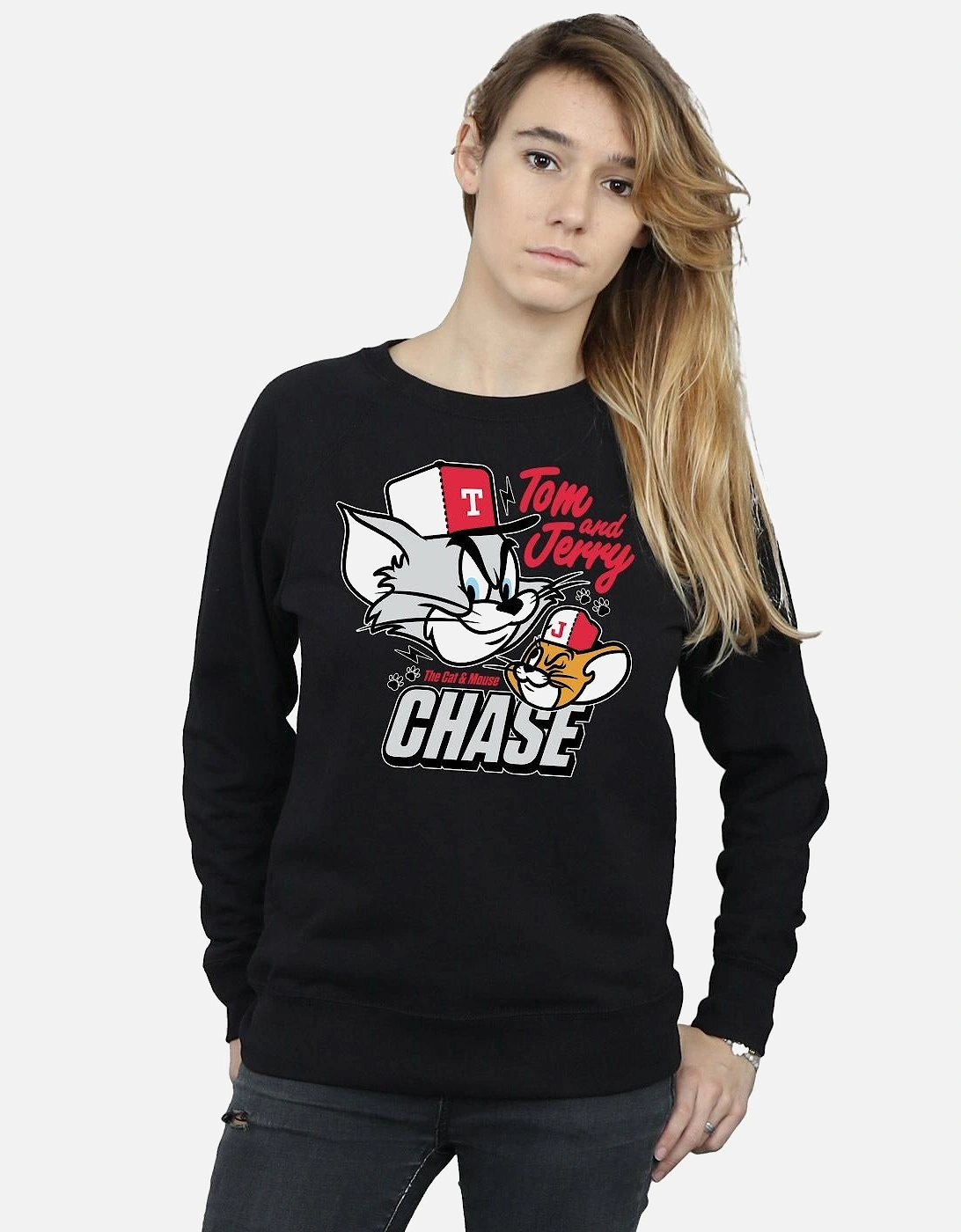 Tom And Jerry Womens/Ladies Cat & Mouse Chase Sweatshirt