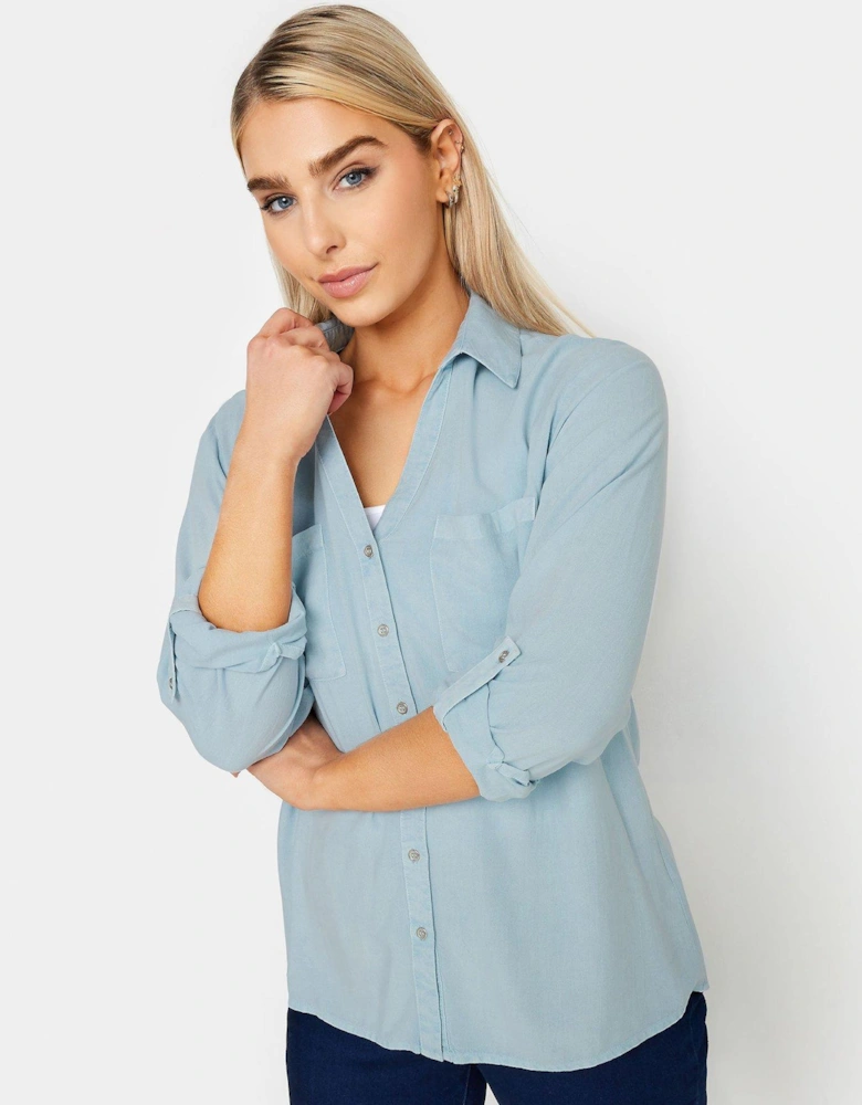 Button Up Utility Shirt - Blue 