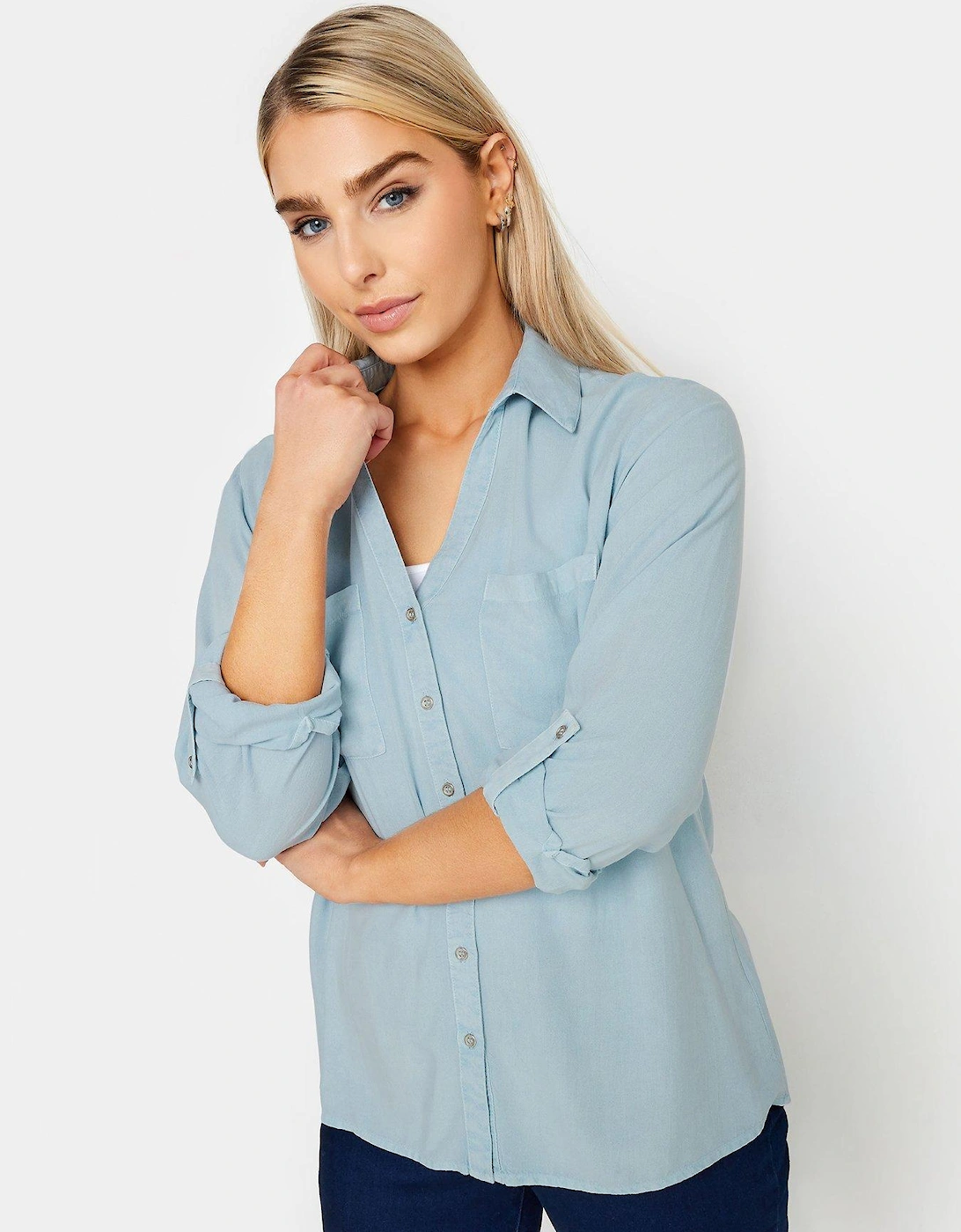 Button Up Utility Shirt - Blue , 2 of 1