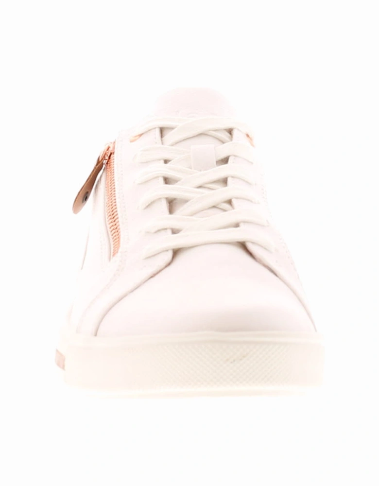 Womens Chunky Trainers Jane Lace Up white rose gold UK Size