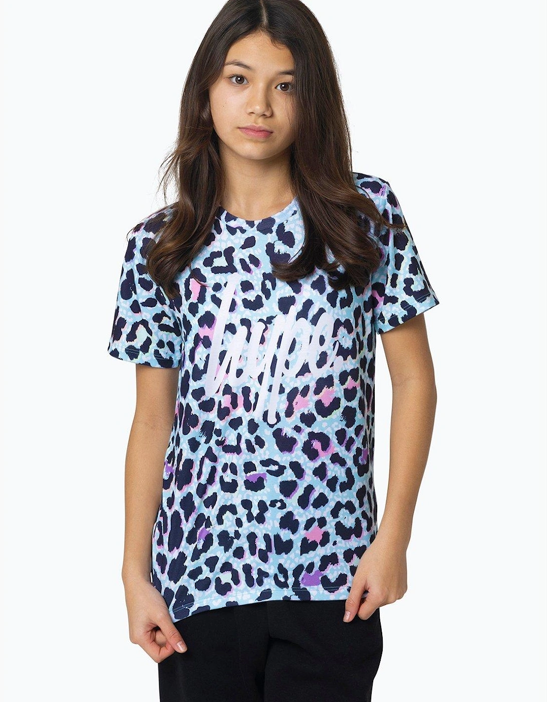 Girls Multi Ice Leopard T-shirt, 5 of 4