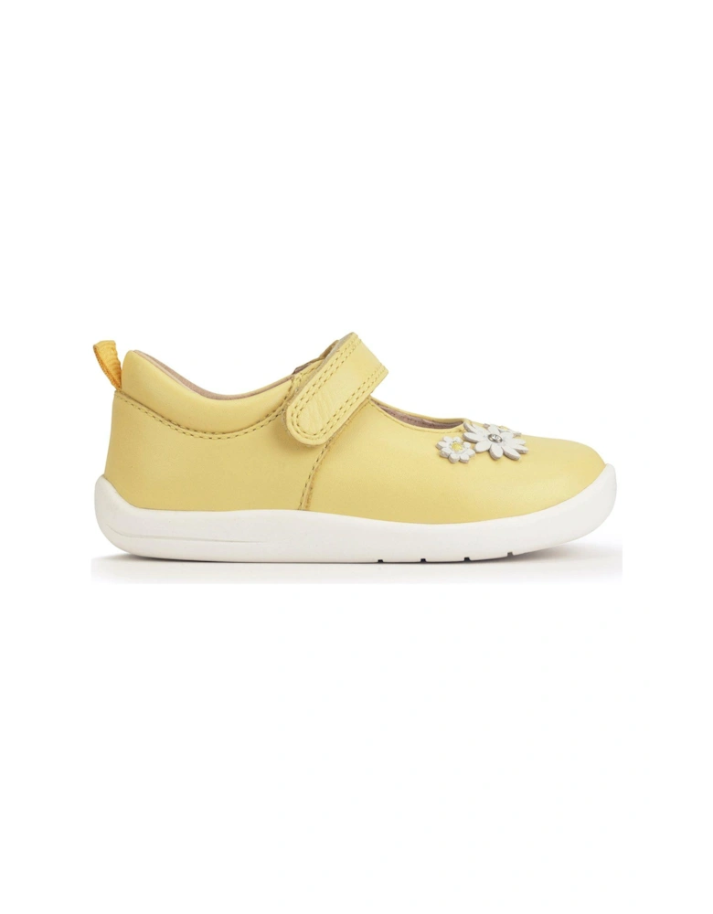 Fairy Tale Yellow Floral Soft Leather Girls First Steps Shoes