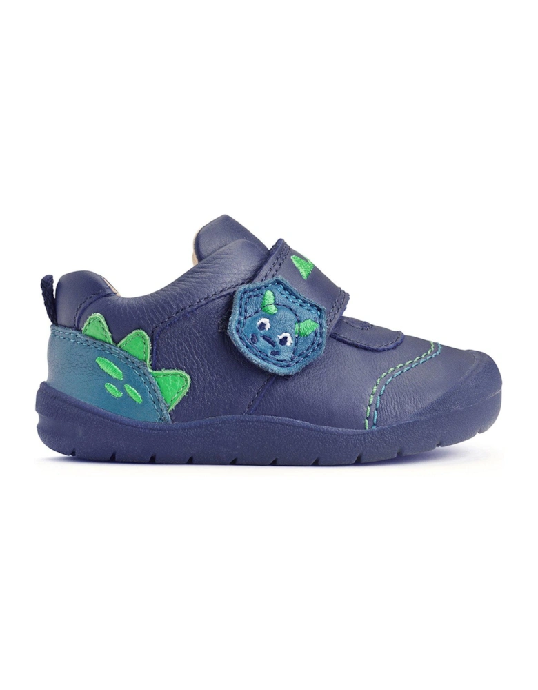 Dinosaur Foot Navy Blue Boys First Steps Shoes