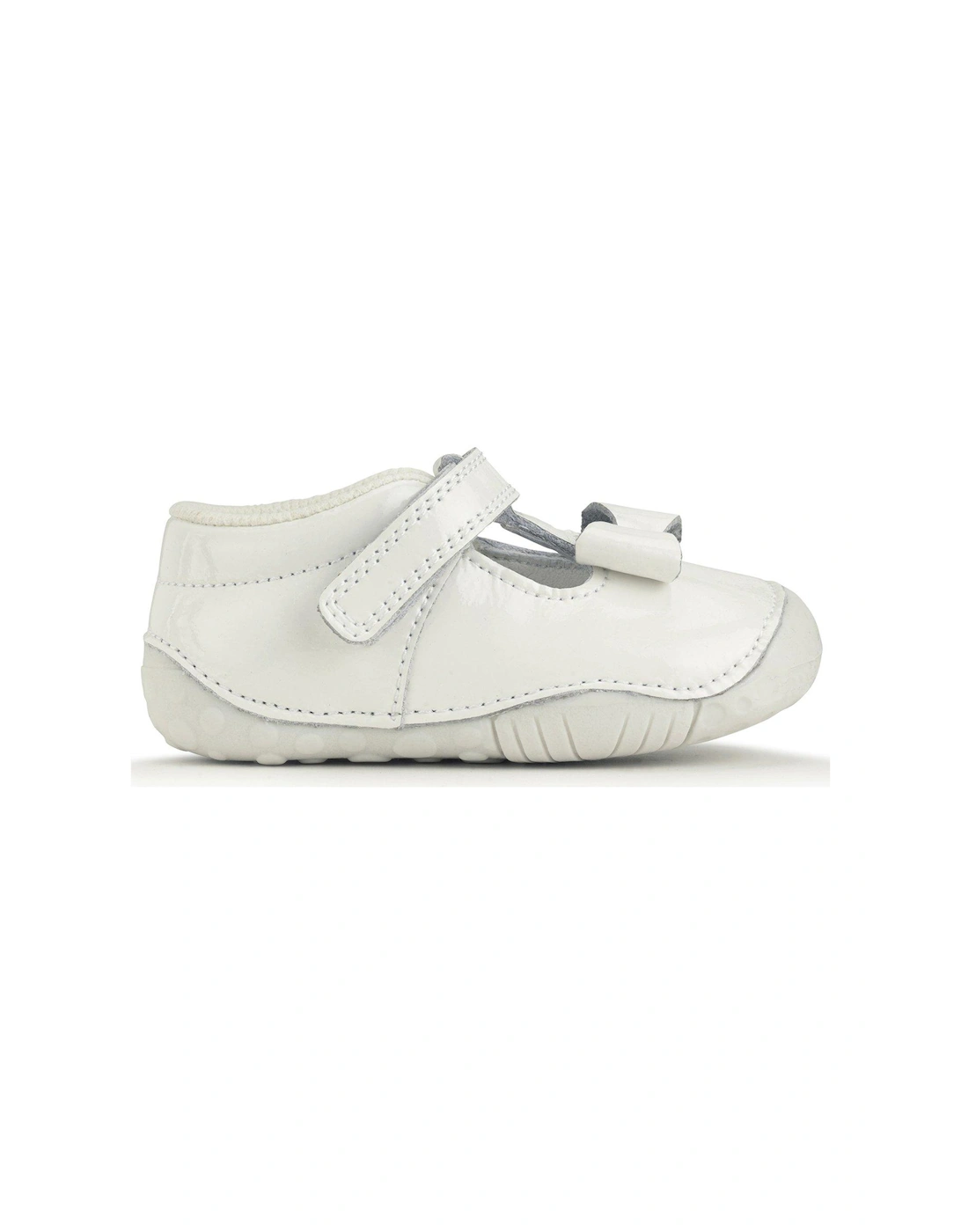 Wiggle Soft White Leather Pre Walker Baby Shoes, 2 of 1