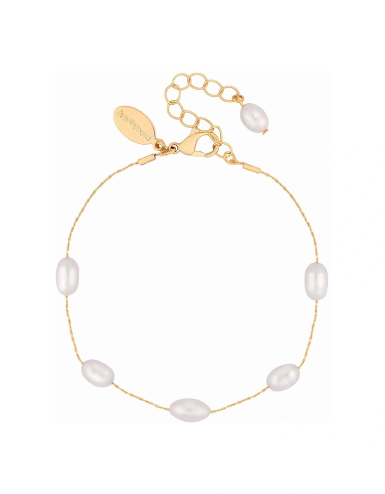 GOLD PLATE FINE CHAIN AND FRESH WATER PEARL BRACELET