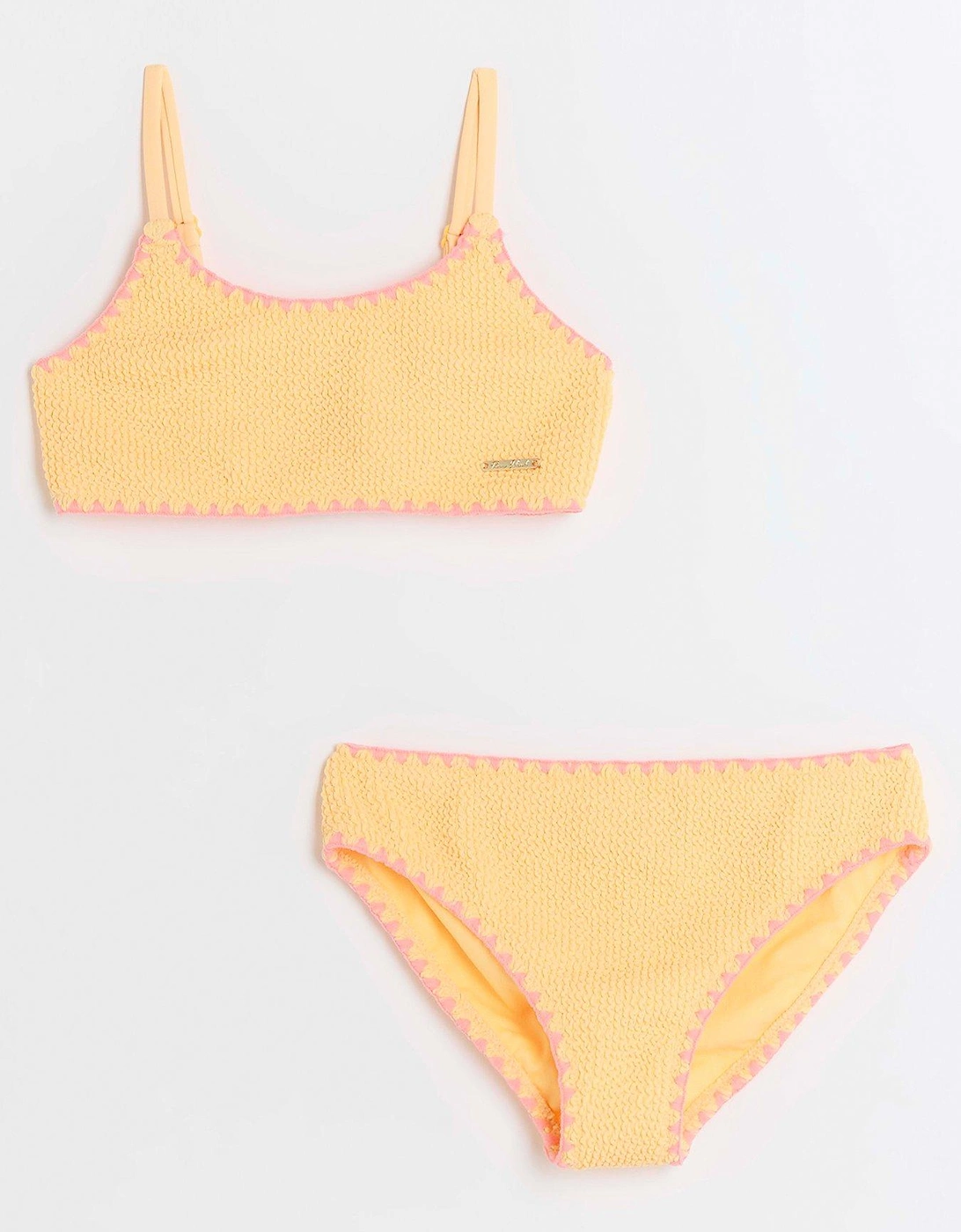 Girls Stitch Detail Bikini Set - Orange, 3 of 2