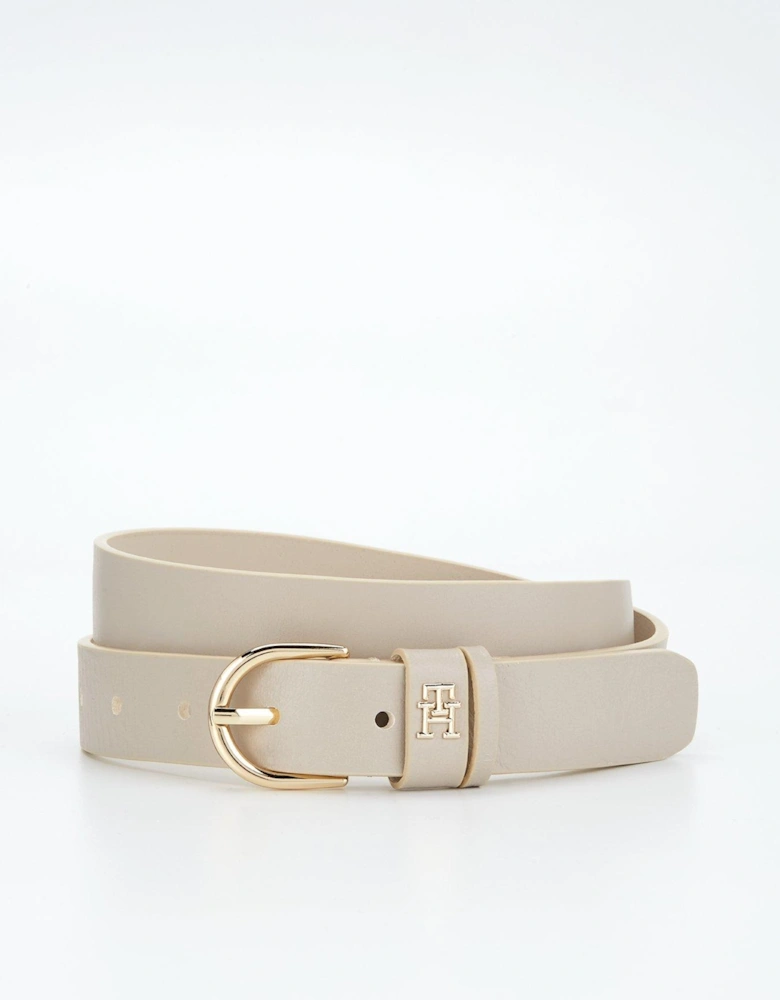 Essential Leather Belt - White