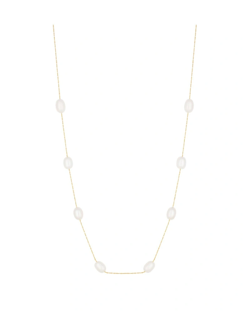 GOLD PLATE FINE CHAIN AND FRESH WATER PEARL NECKLACE