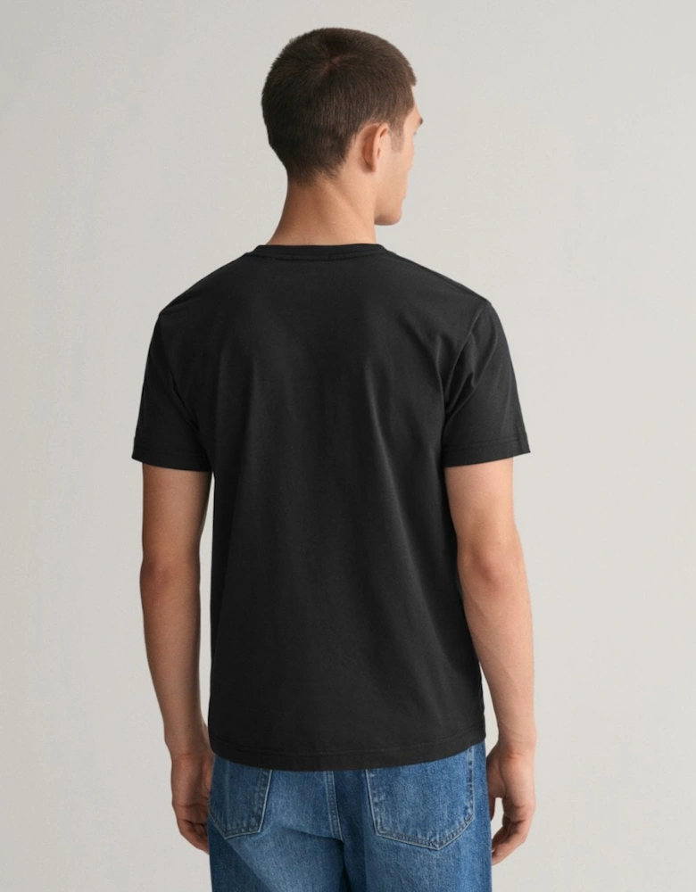 Mens Slim Fit Shield V-Neck T-Shirt