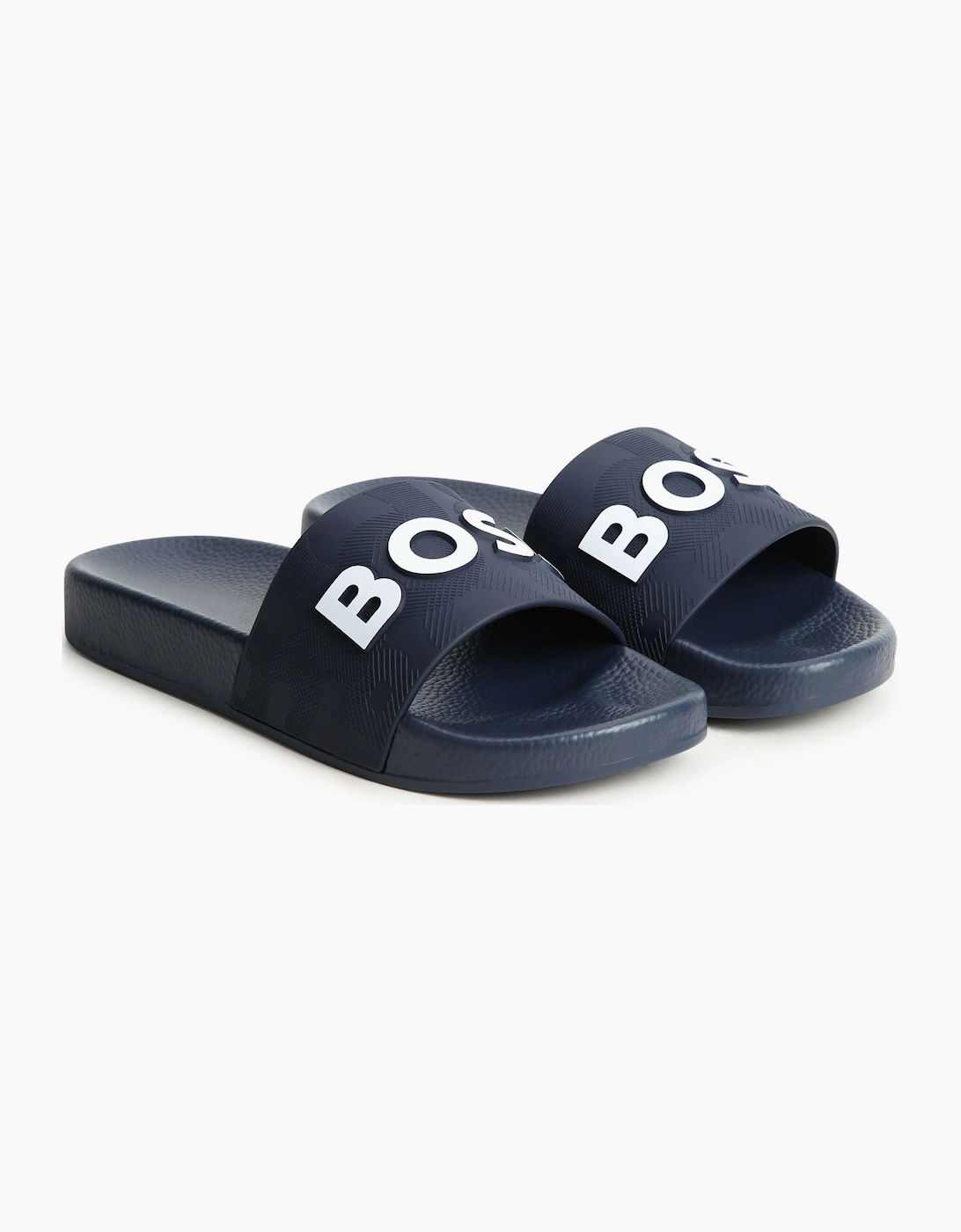 Boy's Boss Navy Sliders - Size: EU30 uk11.5