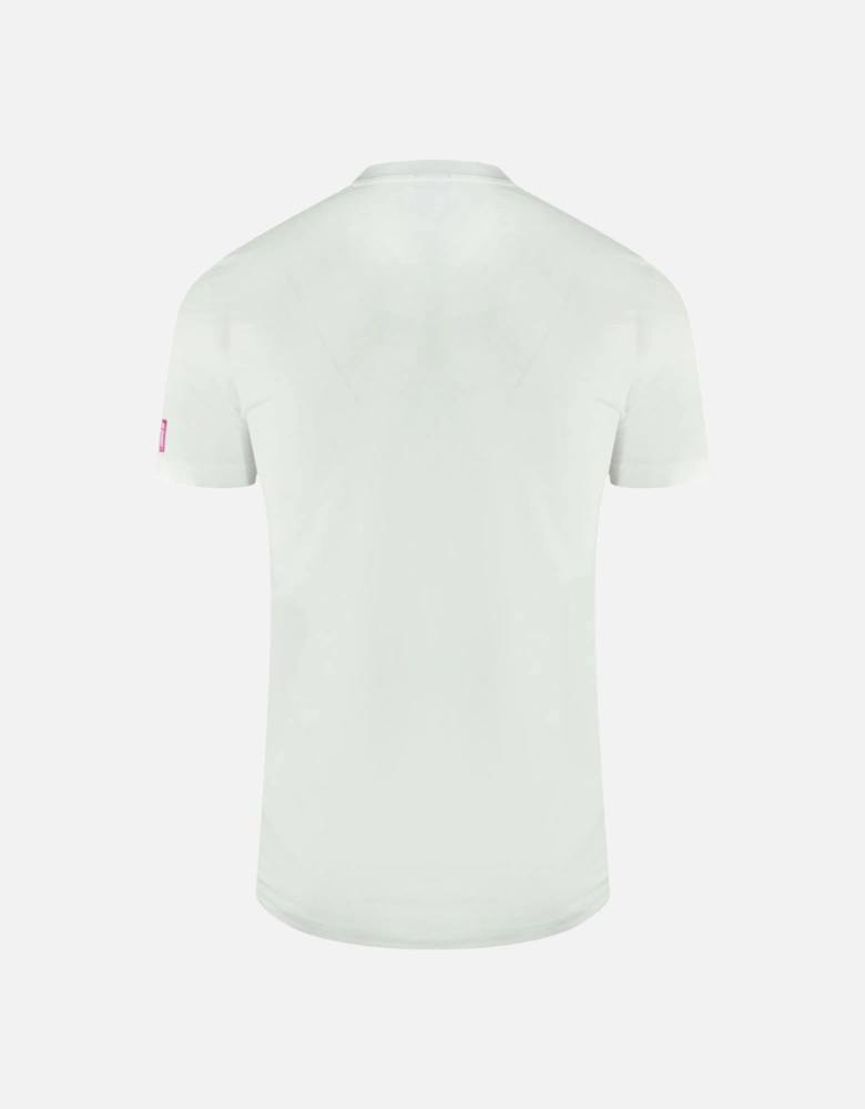 Pink Icon Box Logo on Sleeve White Underwear T-Shirt