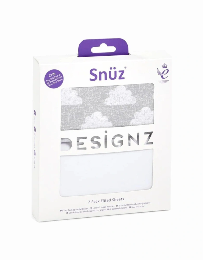 2 Pack Crib Fitted Sheets - Cloud Nine