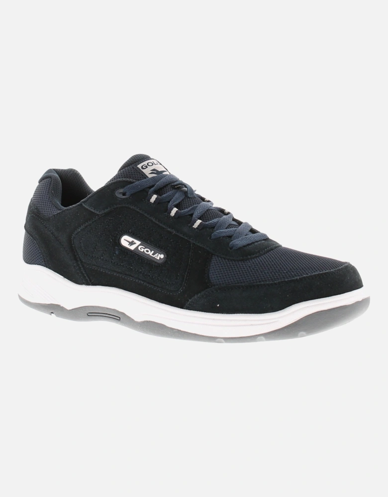 Mens Trainers Belmont Suede Leather Lace Up navy UK Size