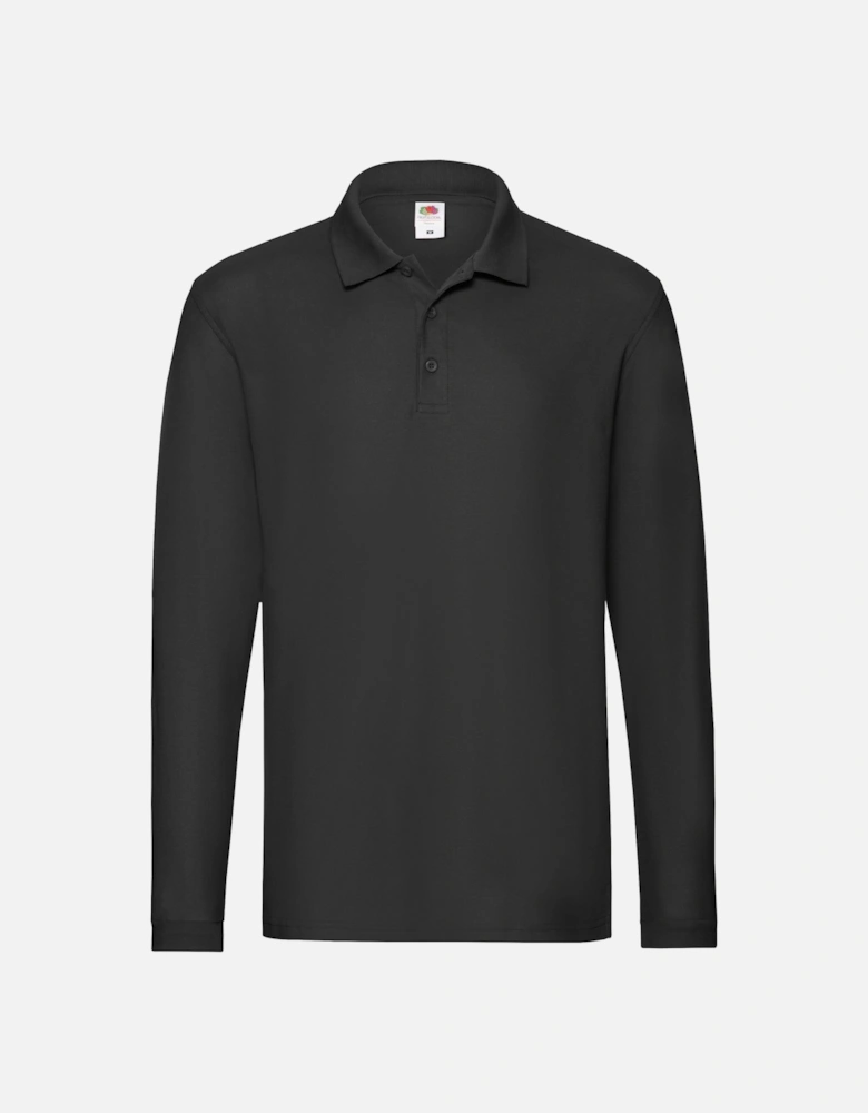 Mens Premium Long-Sleeved Polo Shirt