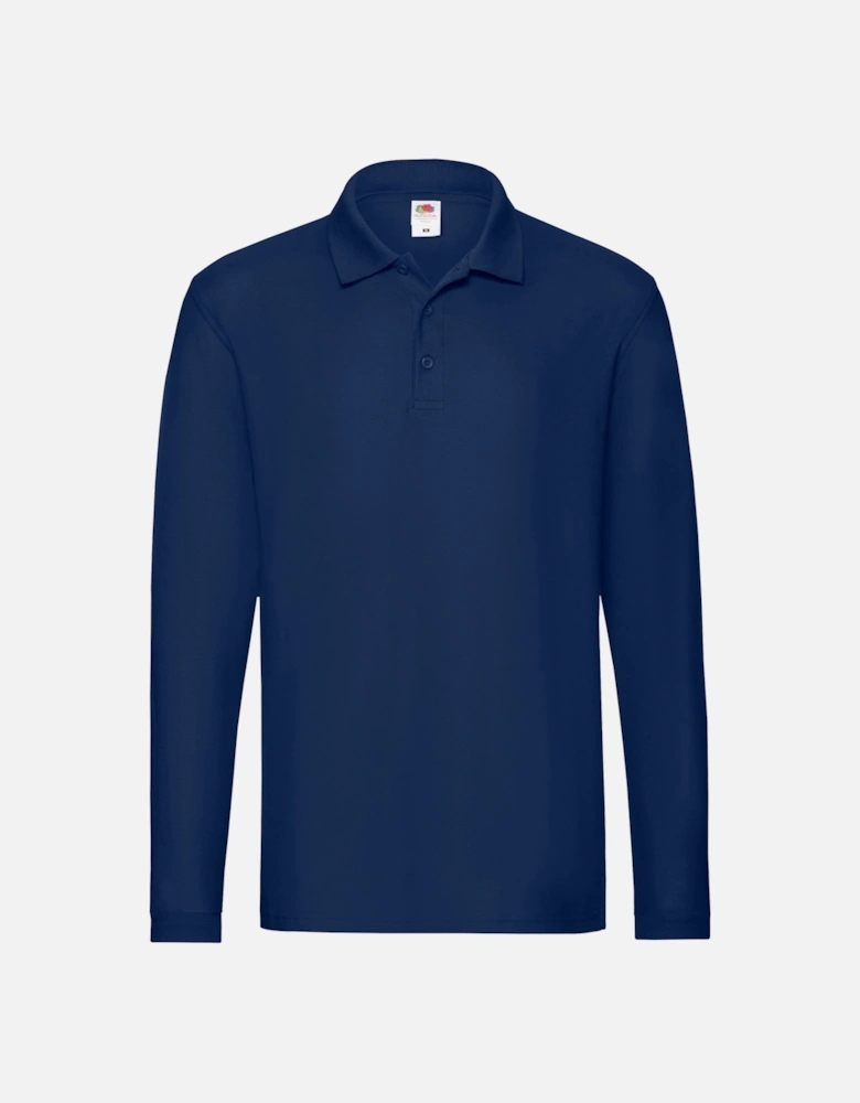 Mens Premium Pique Long-Sleeved Polo Shirt