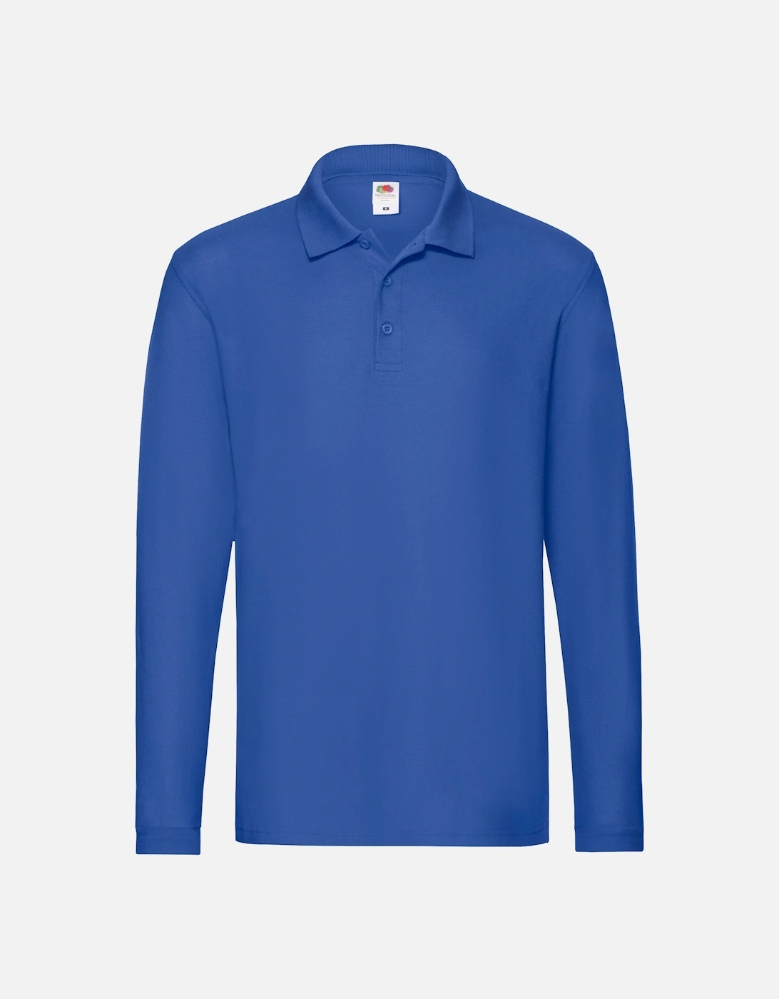 Mens Premium Pique Long-Sleeved Polo Shirt, 4 of 3