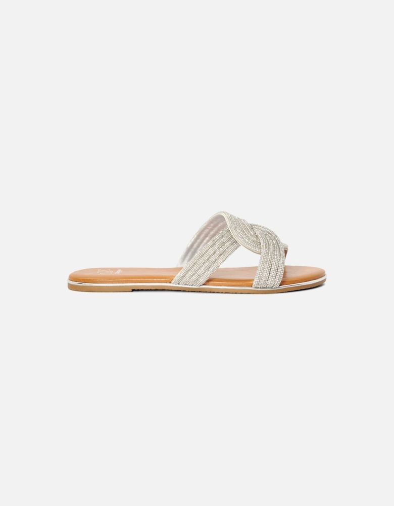 Ladies Lovey - Diamante Flat Sandal