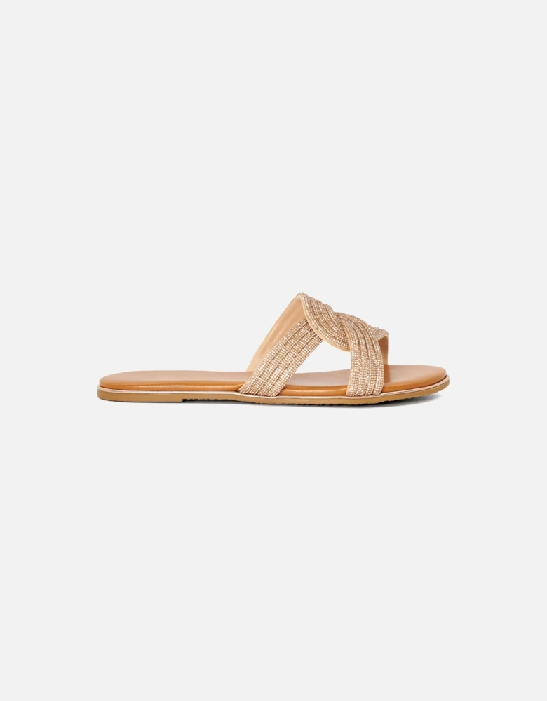 Ladies Lovey - Diamante Flat Sandal