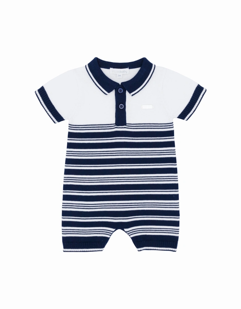 Navy Stripe Knit Romper