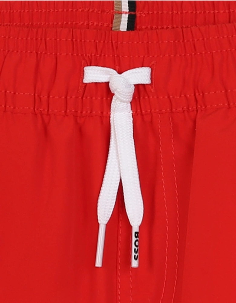 Red Logo Swim Shorts