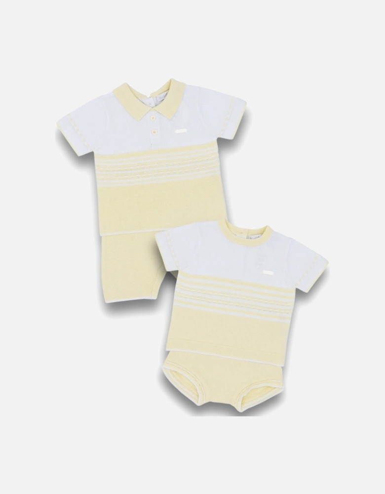 Lemon Stripe Knit Short Set