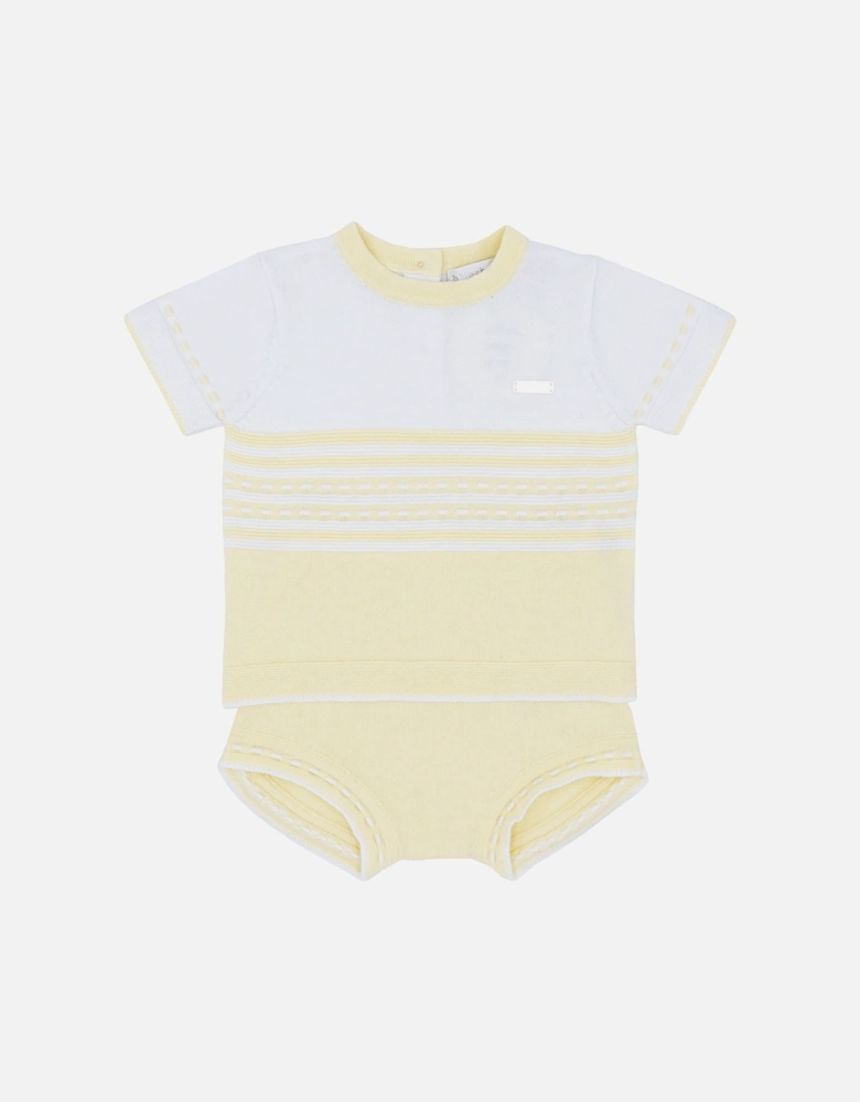 Lemon Stripe Knit Jam Pant Set