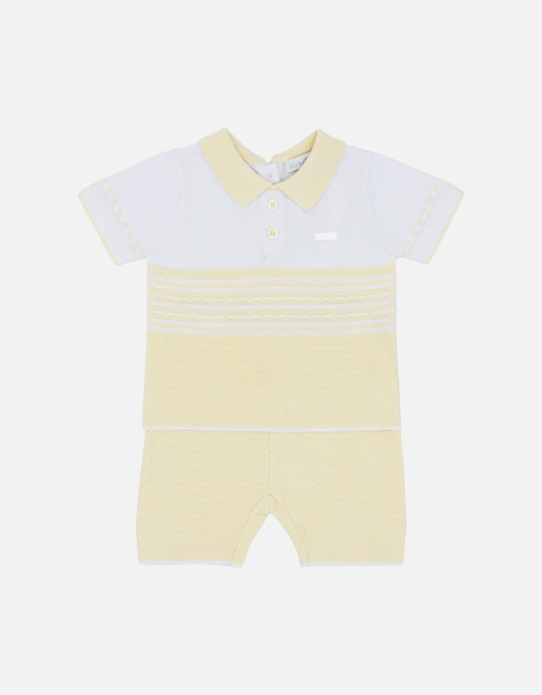 Lemon Stripe Knit Short Set