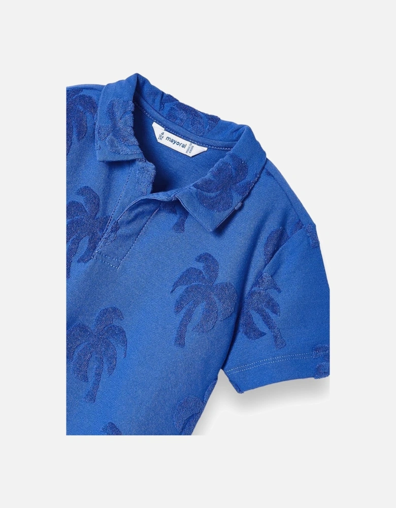 Electric Blue Towelling Polo Top
