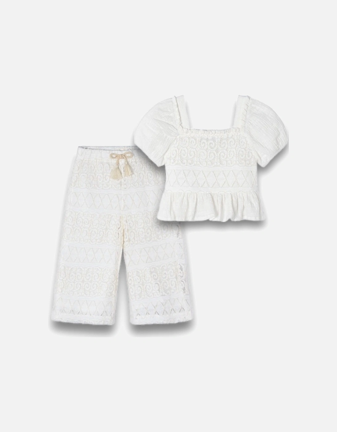 Off White Lace Pant Set, 8 of 7