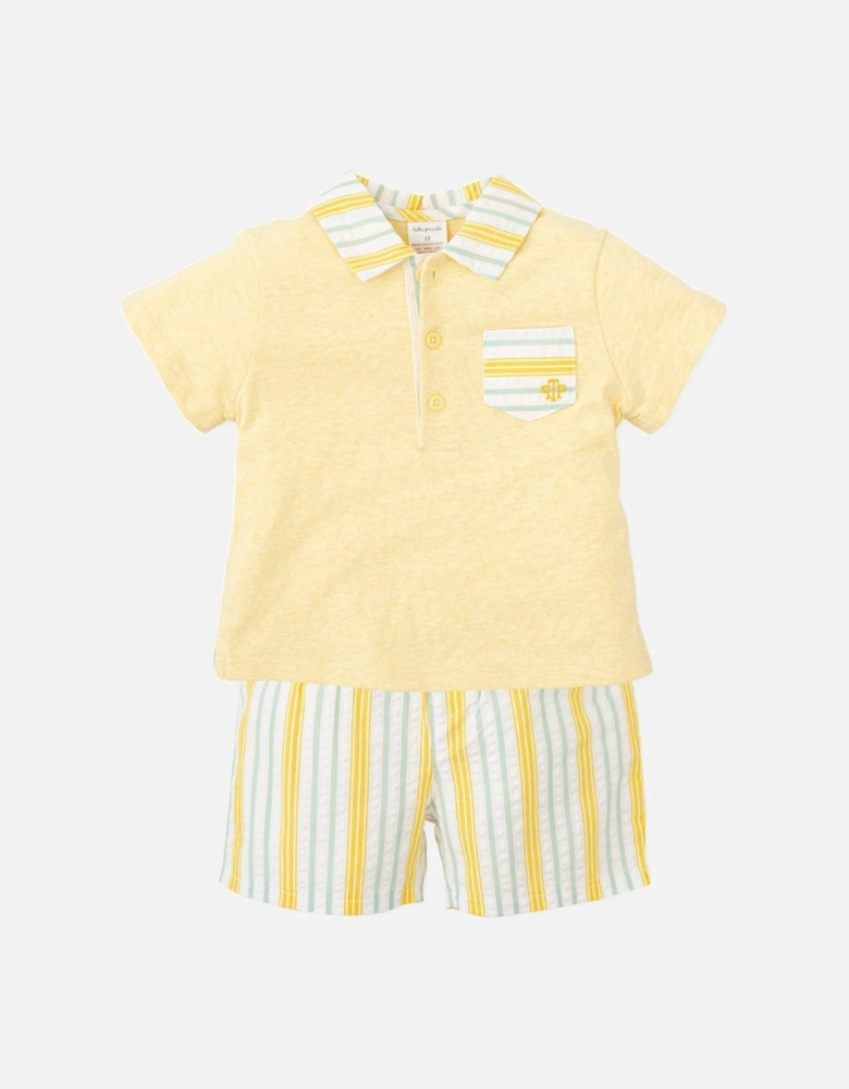 Yellow Stripe Short Set