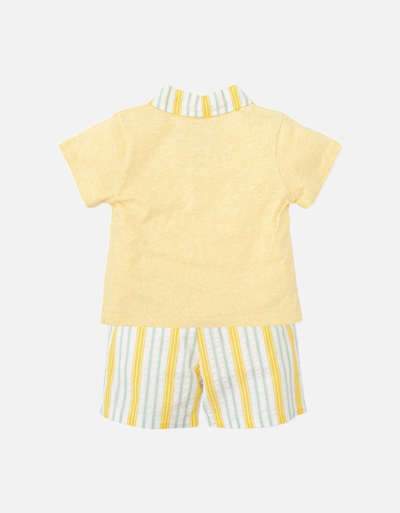 Yellow Stripe Short Set