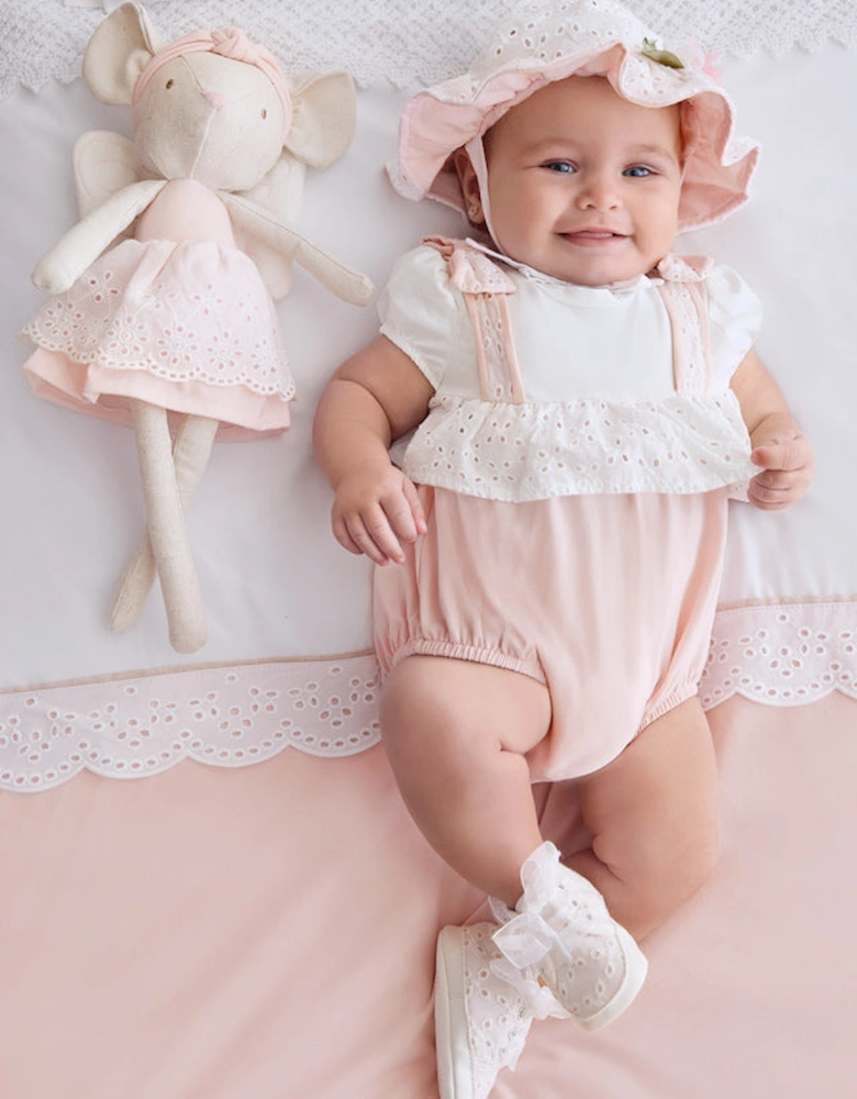 Pink Broderie Romper Set