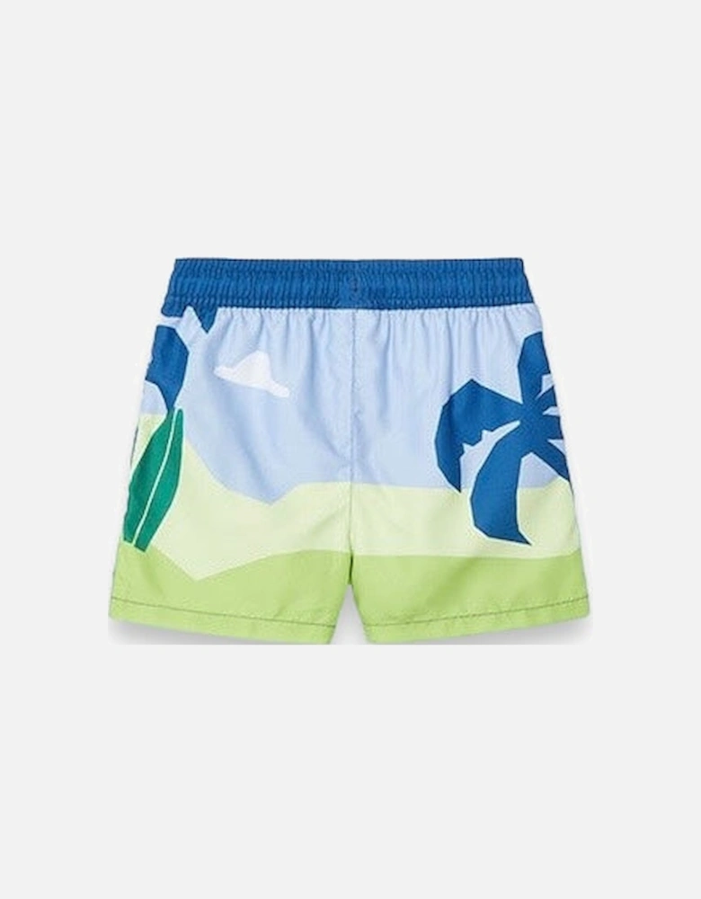 Pale Blue Multi Swim Shorts