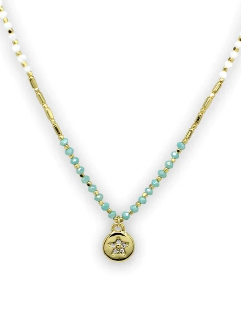Eudora Gold & Mint Beaded Necklace
