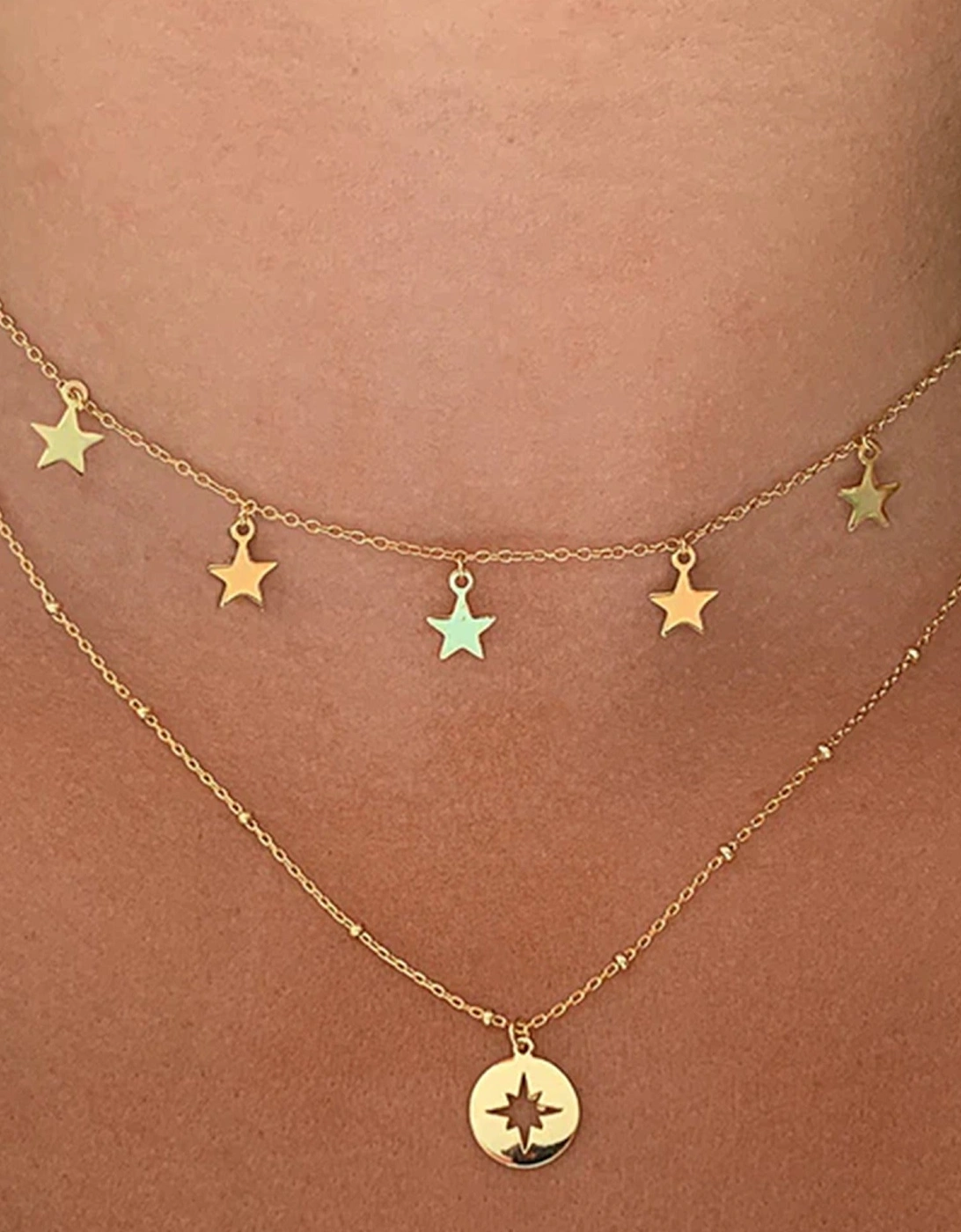 Asti Gold Star Charm Necklace