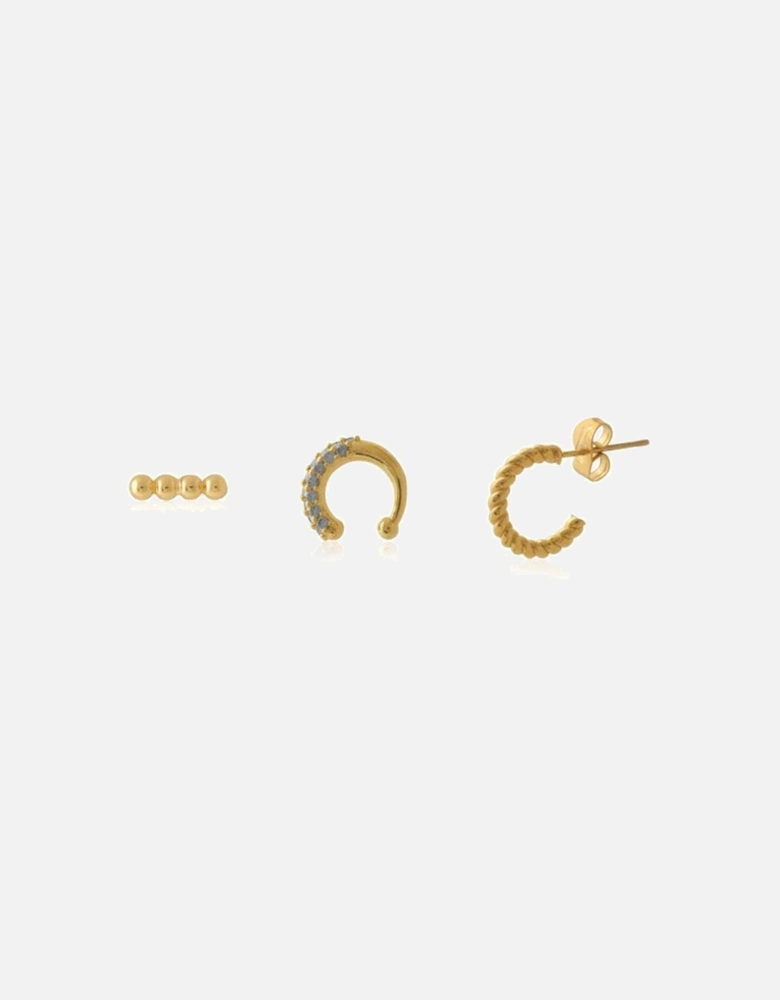 Juliette Piercing Pack Of Stud, Ear Cuff And Huggie - Gold