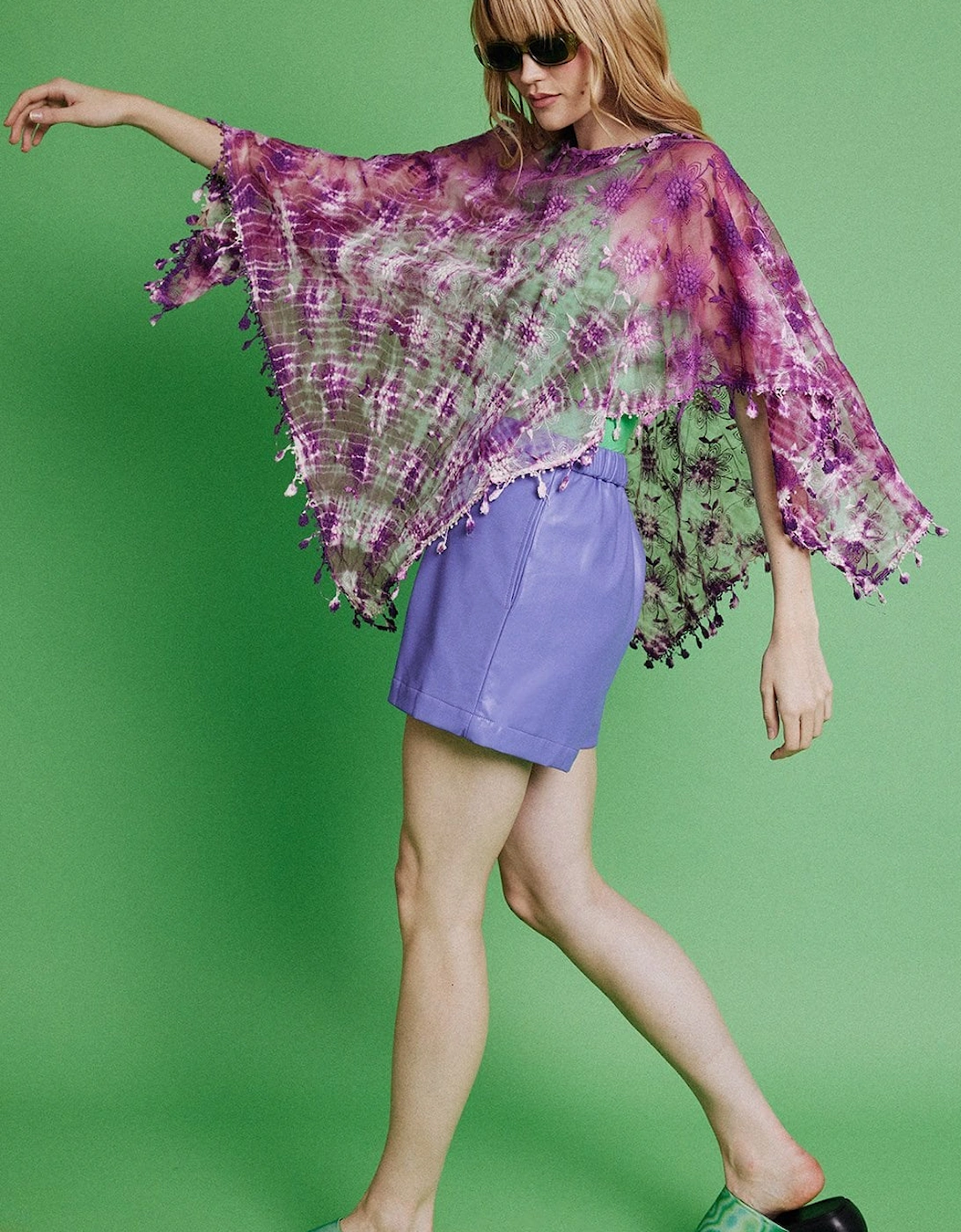 Purple Vintage Lace Poncho