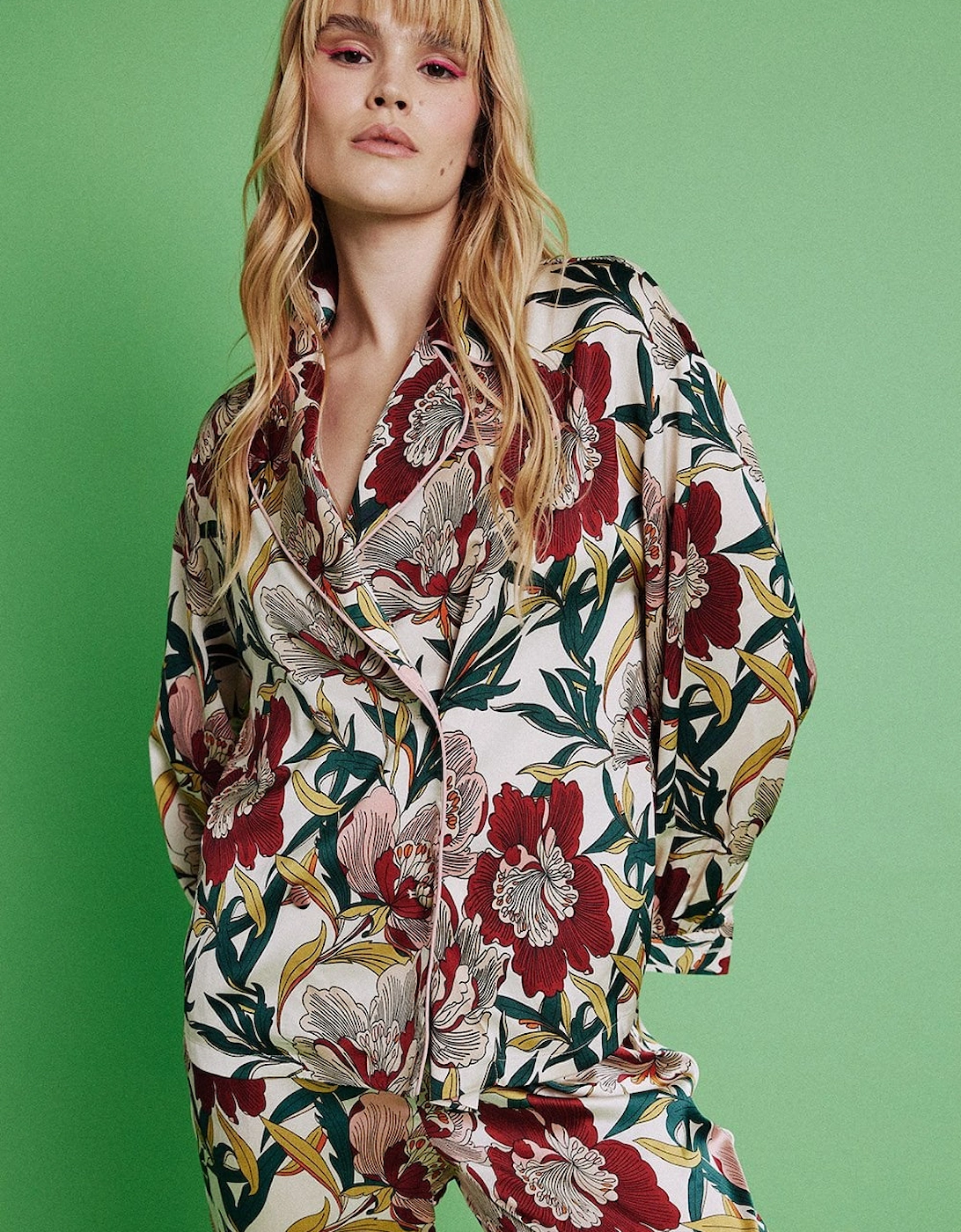 Floral Silk Blend Botanical Hibiscus Shirt, 4 of 3