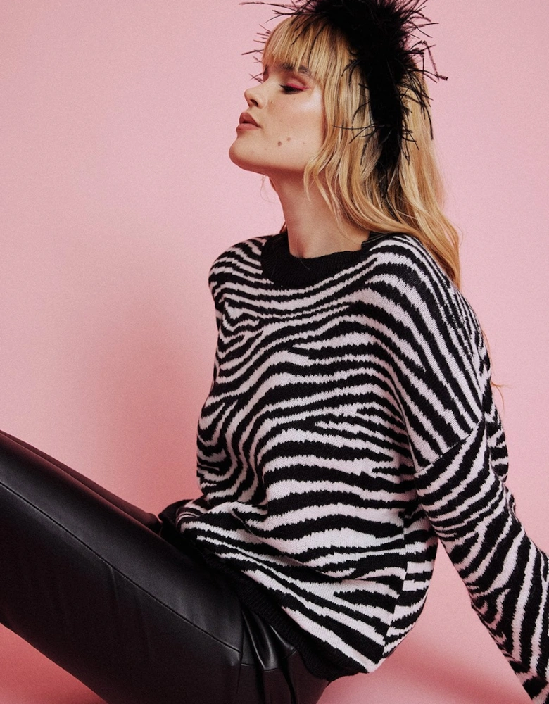 Zebra Print Cashmere Sweater