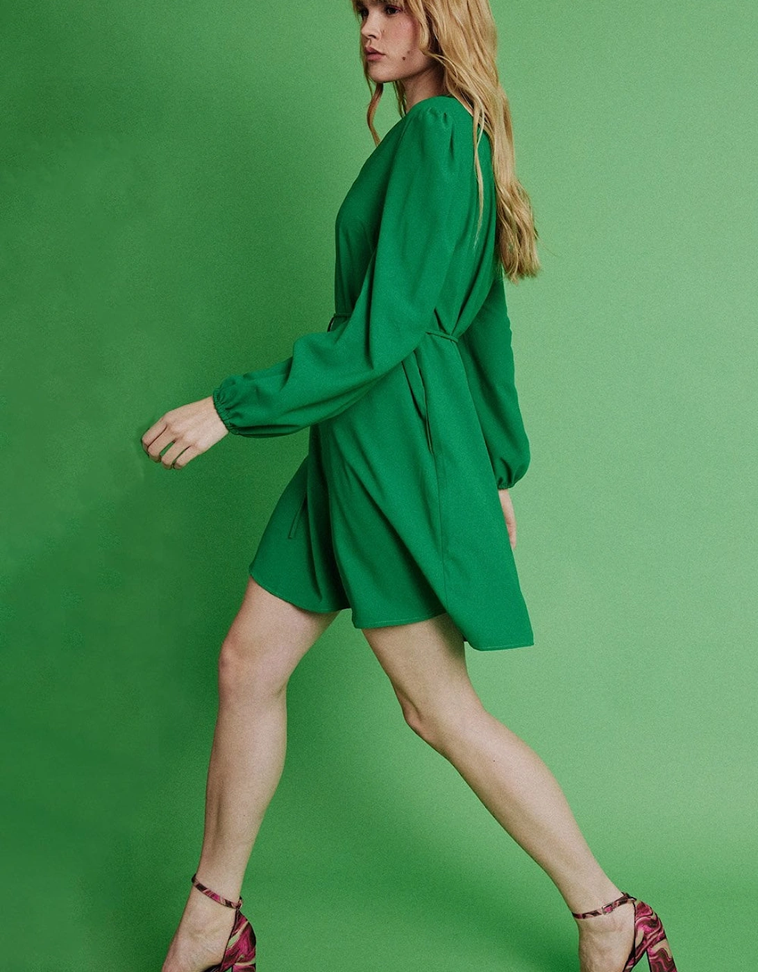 Green Silk Blend Dress