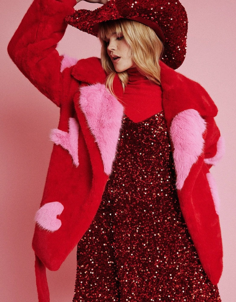 Red Sequin Handmade Flapper Hat