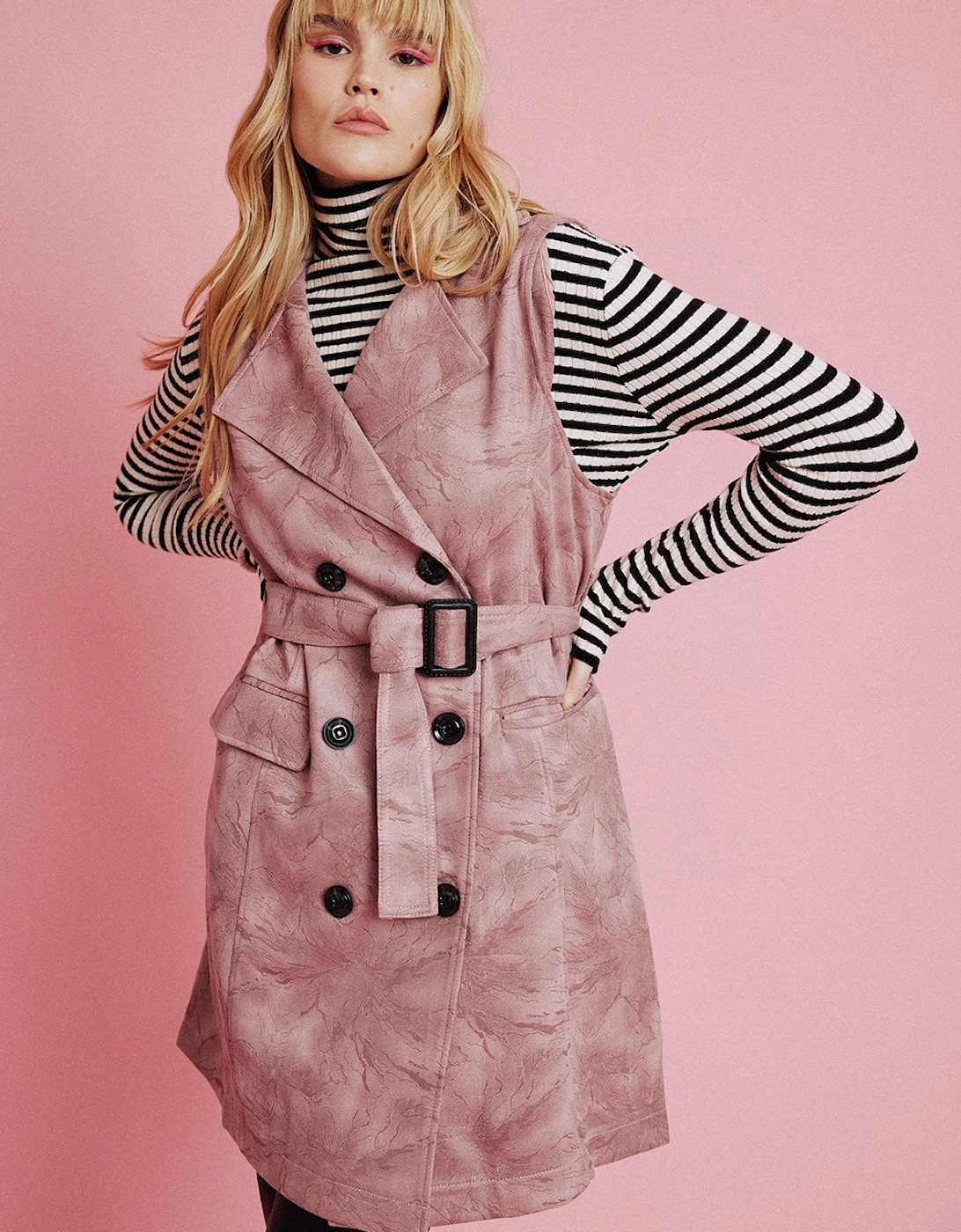 Pink Faux Suede Gilet, 7 of 6