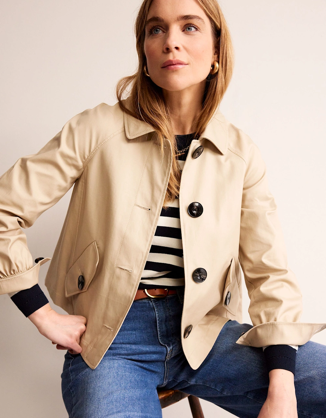 Cropped Trench Jacket, 2 of 1
