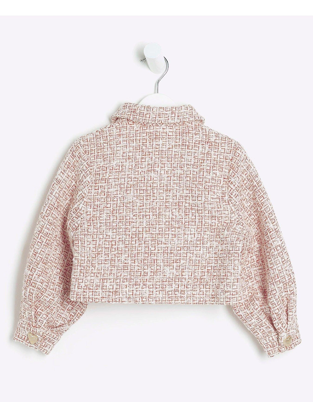 Mini Mini Girl Boucle Crop Jacket - Red