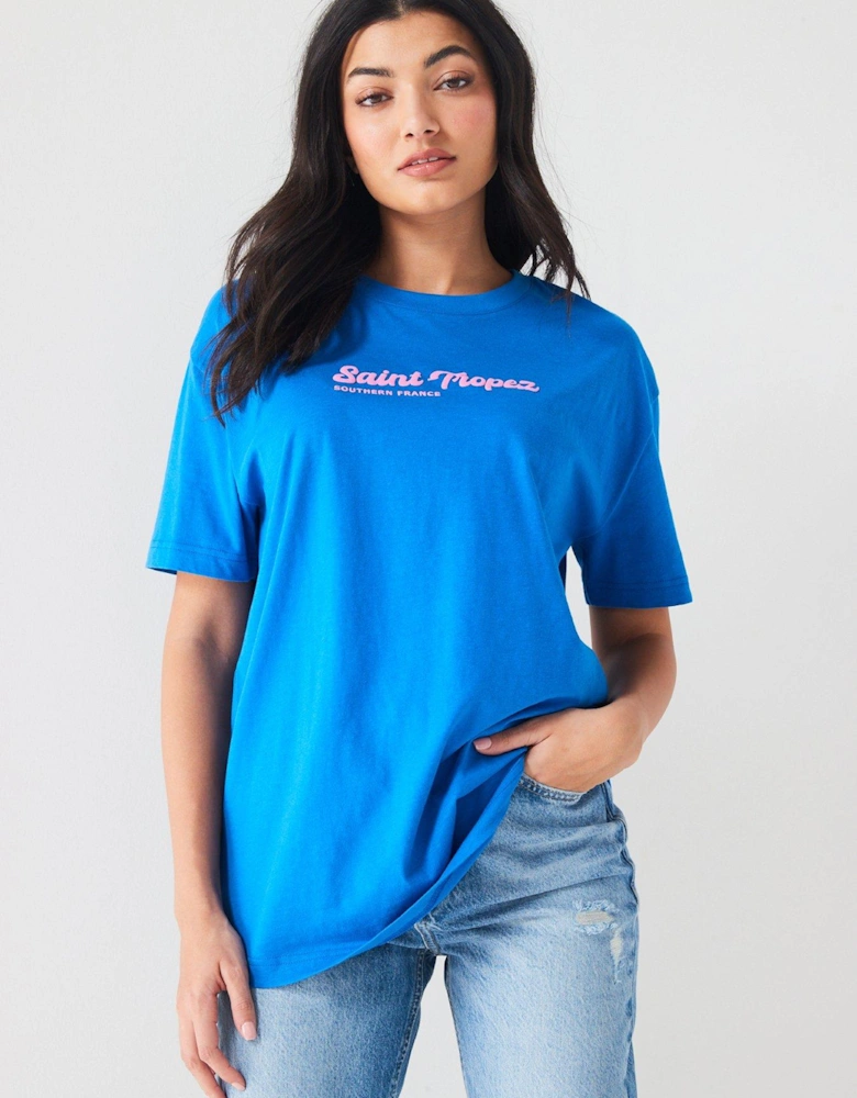 Saint Tropez Oversized T-Shirt - Blue